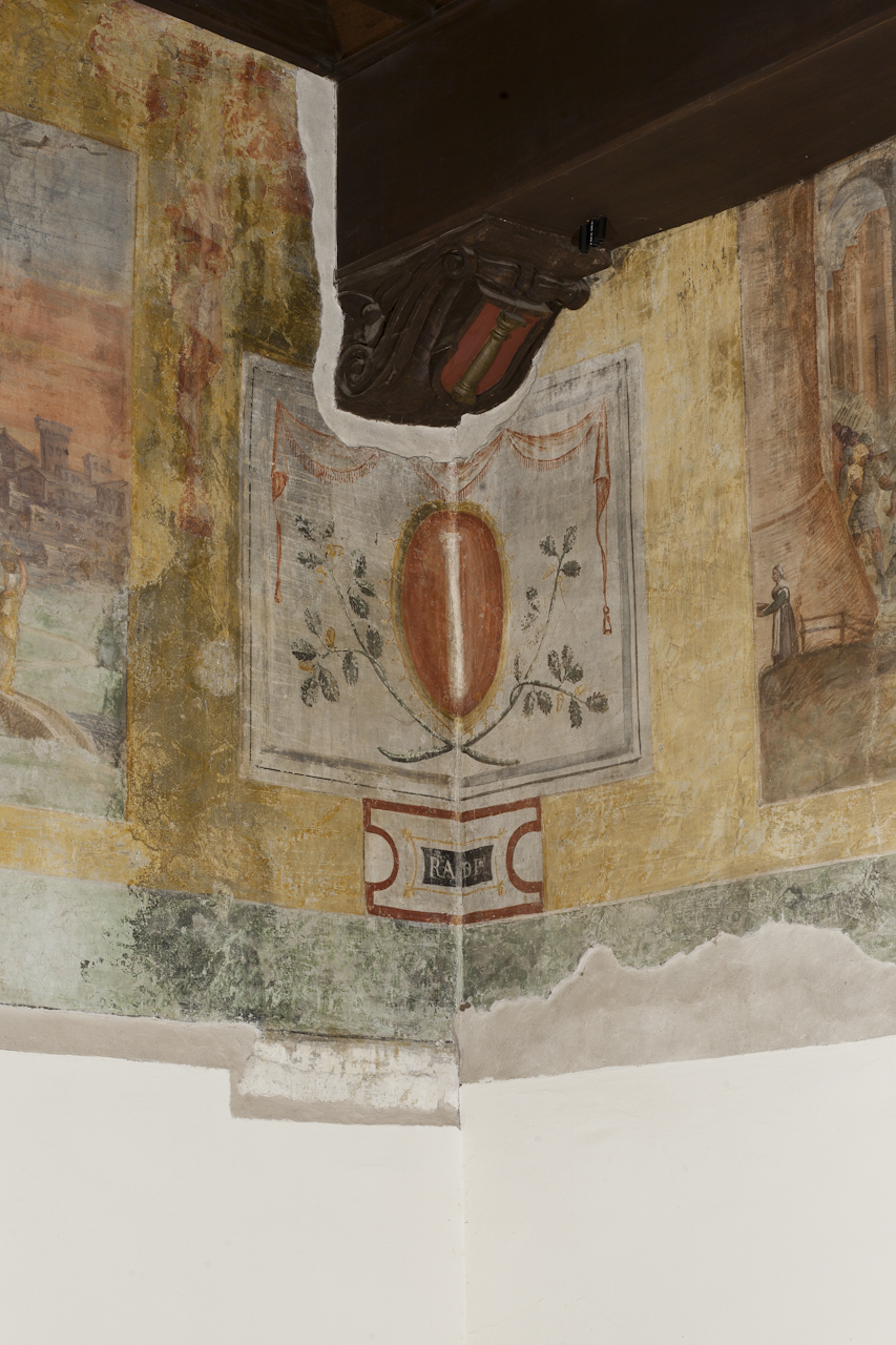 stemma gentilizio della famiglia Colonna-Della Rovere (dipinto, elemento d'insieme) - ambito romano (XVI)