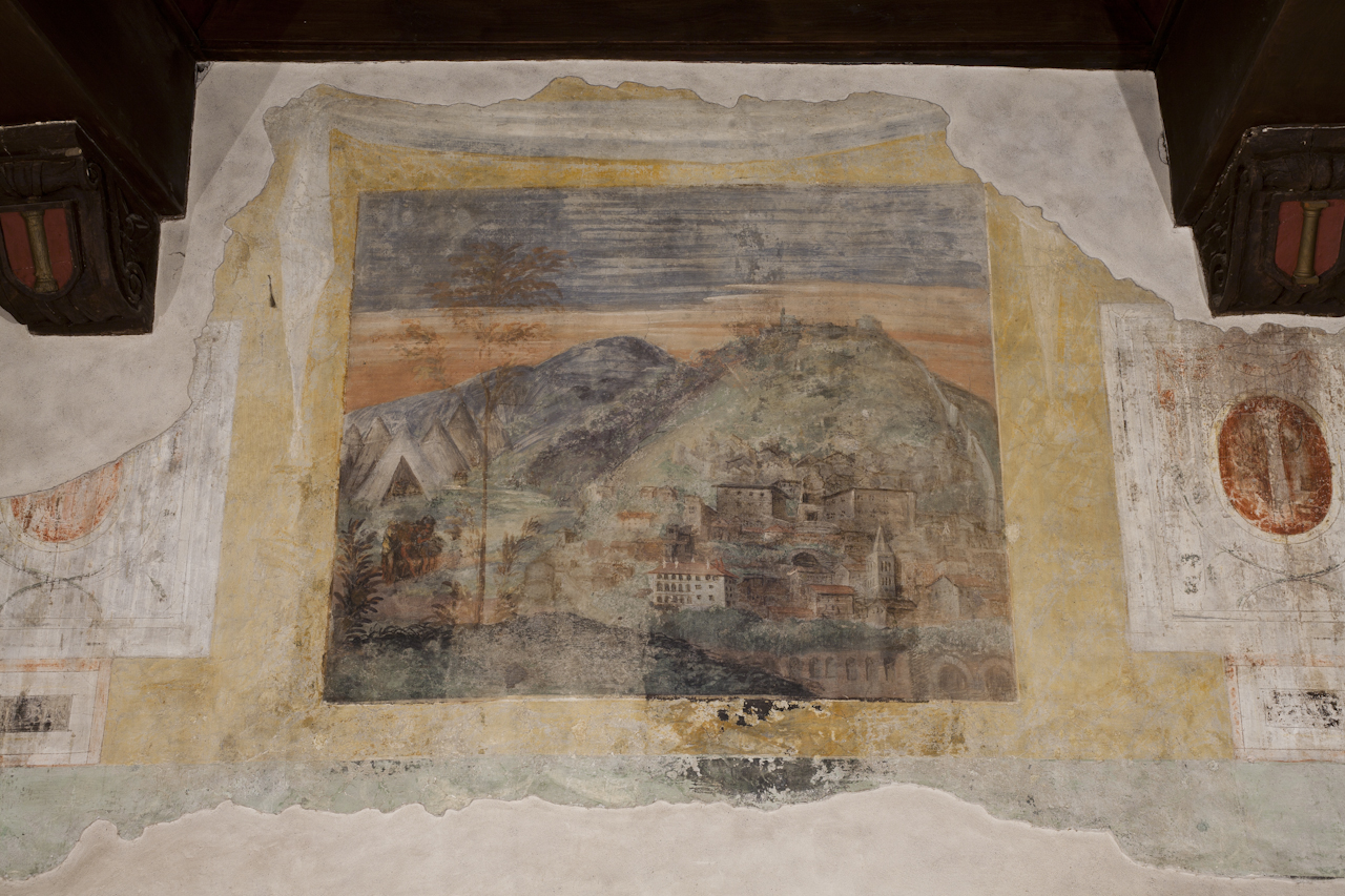 veduta di Palestrina (dipinto, elemento d'insieme) - ambito romano (XVI)