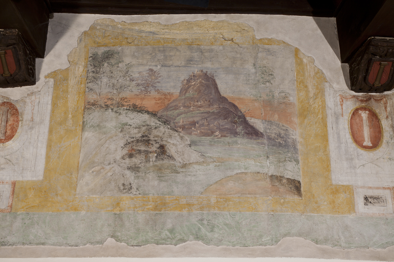 paesaggio montano (dipinto, elemento d'insieme) - ambito romano (XVI)