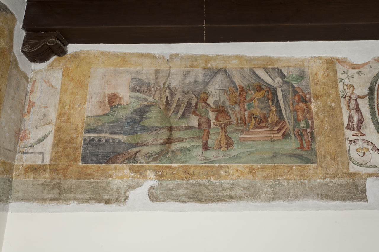 Muzio Scevola davanti a Porsenna (dipinto, elemento d'insieme) - ambito romano (XVI)