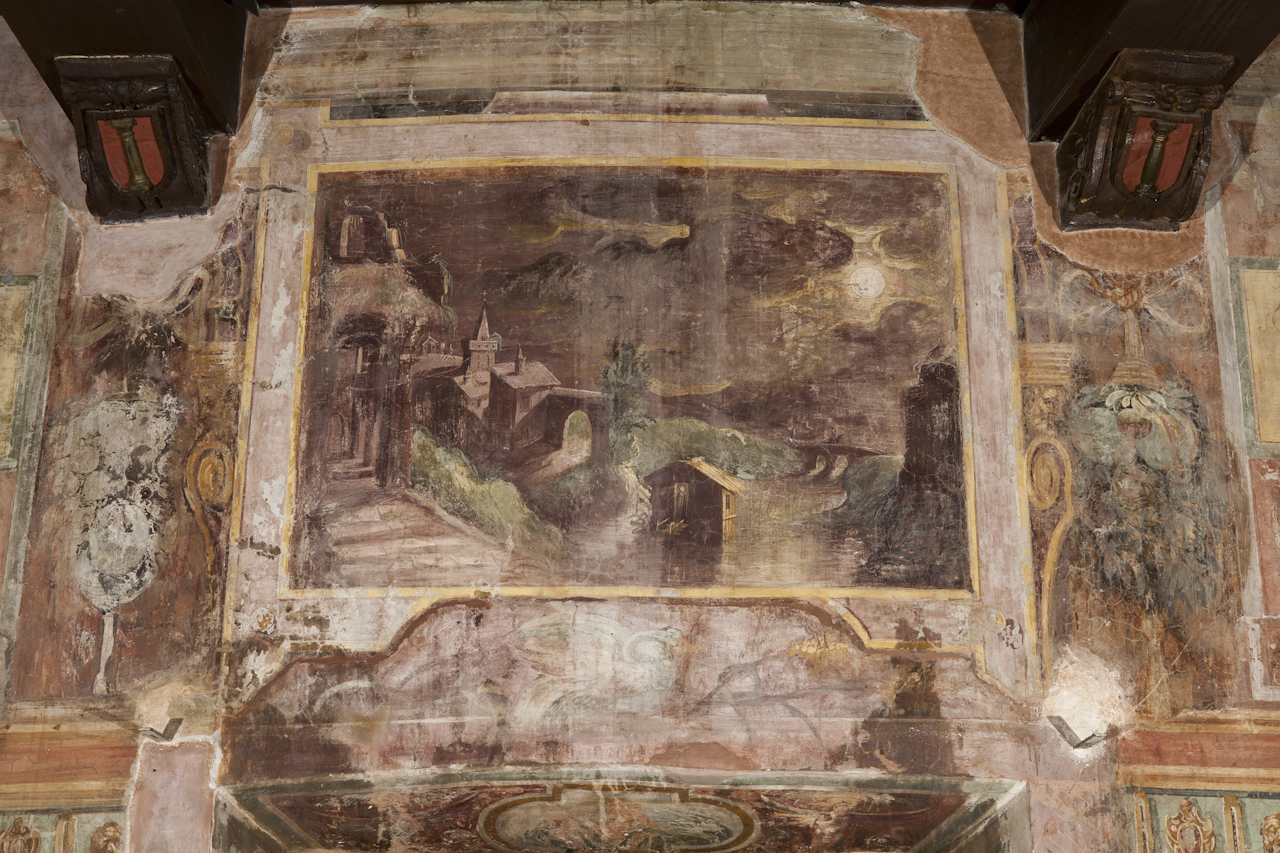 paesaggio notturno (dipinto, elemento d'insieme) - ambito romano (XVI/ XVII)