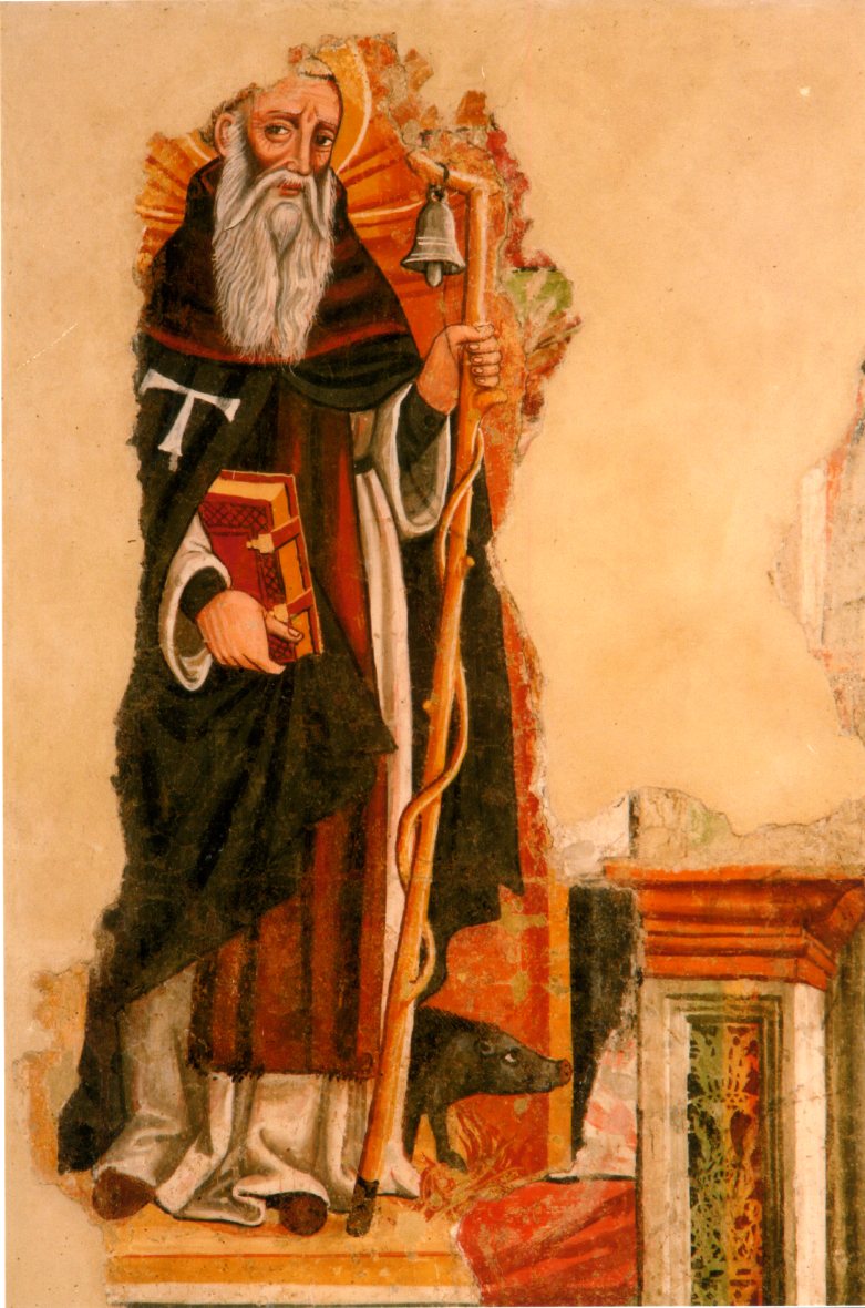 Sant'Antonio Abate (dipinto, frammento) di Todisco Giovanni (attribuito) (ultimo quarto sec. XVI)