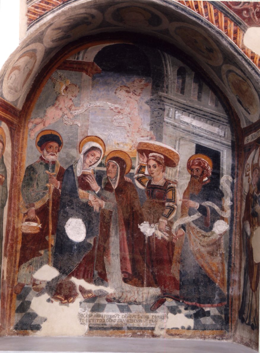Visitazione (dipinto) di Todisco Giovanni (attribuito) (metà sec. XVI)