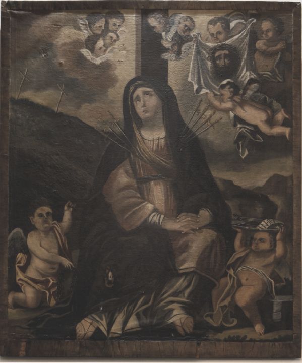 Madonna Addolorata e angeli (dipinto) - ambito lucano (prima metà sec. XIX)