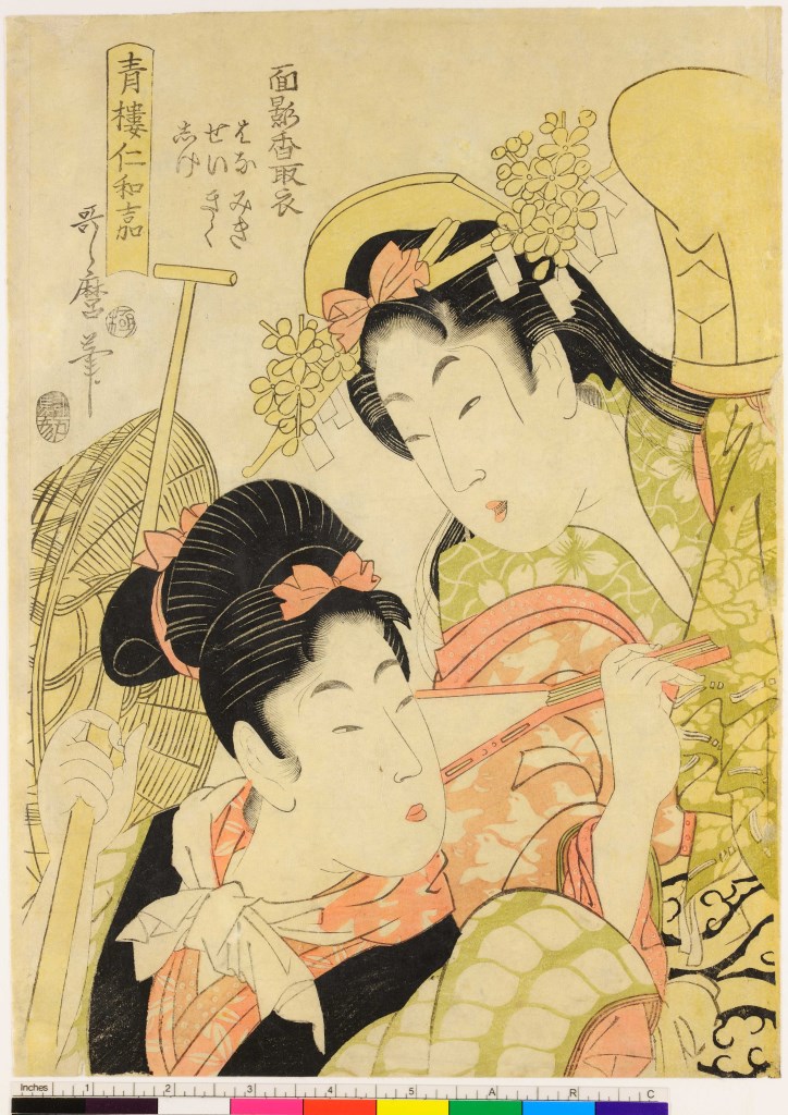 figure femminili (stampa) di Kitagawa Utamaro II - ambito giapponese (inizio sec. XIX)