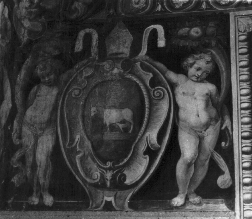 putti reggistemma (dipinto) di Ligustri Tarquinio (attribuito) (primo quarto sec. XVII)