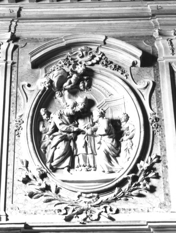 Sposalizio di Maria Vergine (rilievo) di Righi Tommaso (sec. XVIII)