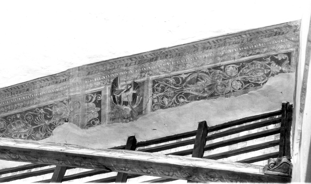 Santo Stefano e decorazioni (dipinto, frammento) - ambito viterbese (sec. XVI)