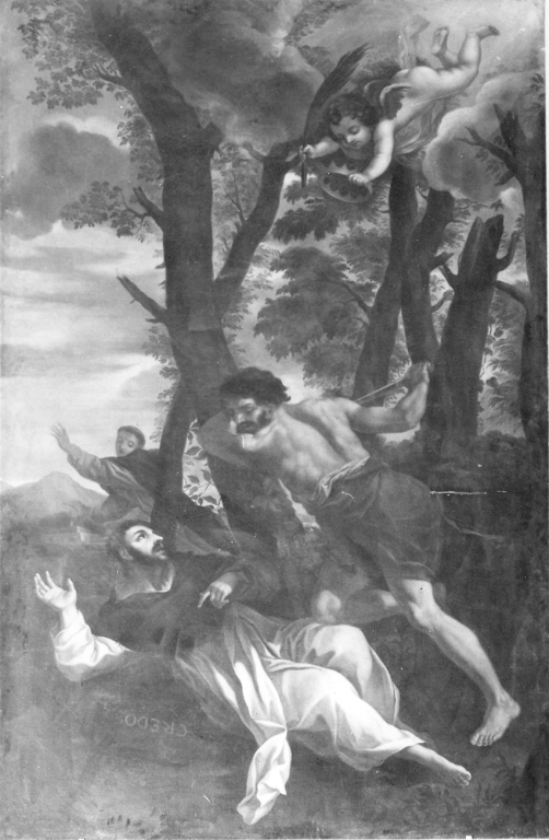 martirio di San Pietro Martire (dipinto) di Strigelli Vincenzo (attribuito) (primo quarto sec. XVIII)