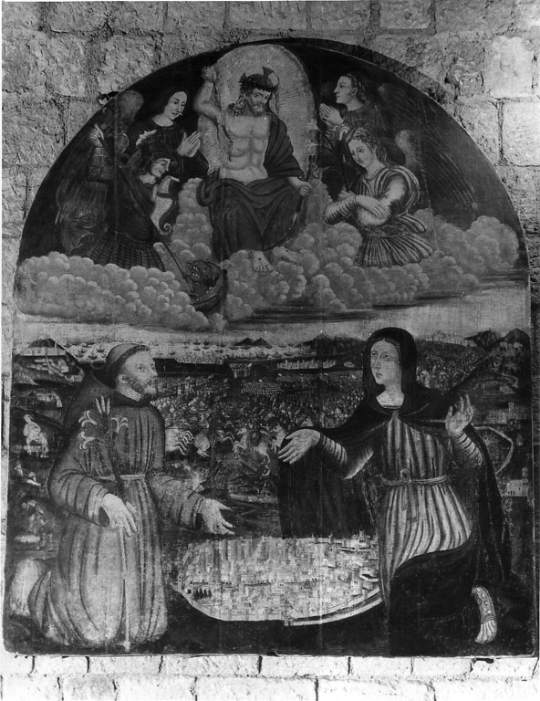 Fra Marco da Viterbo alla battaglia di Lepanto tra Santi e Dio Padre (dipinto) - ambito viterbese (sec. XVI)