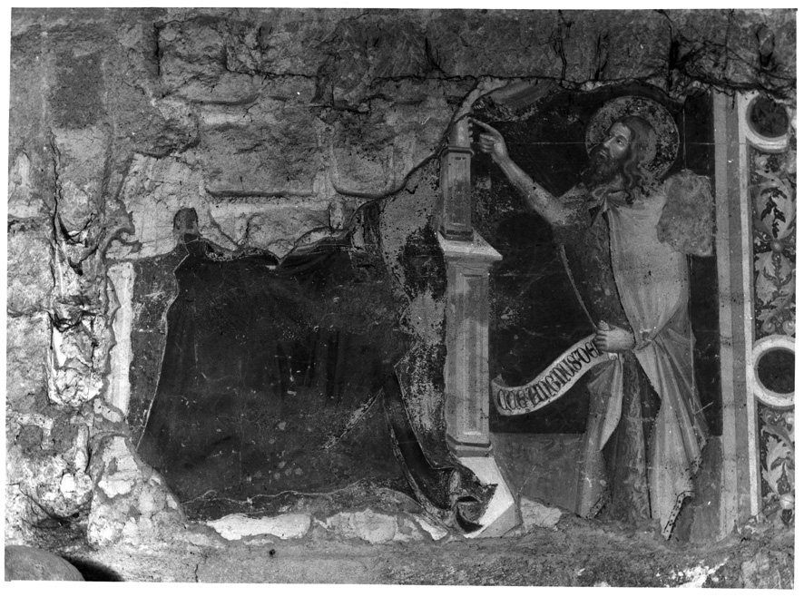 San Giovanni Battista (dipinto, frammento) di Giovannetti Matteo (scuola) (metà sec. XIV)