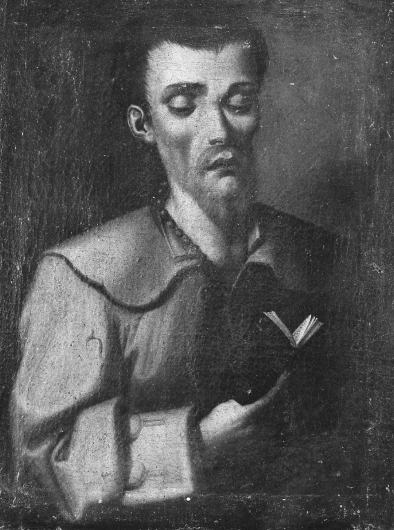 Santo in preghiera (dipinto) - ambito laziale (secc. XVII/ XVIII)