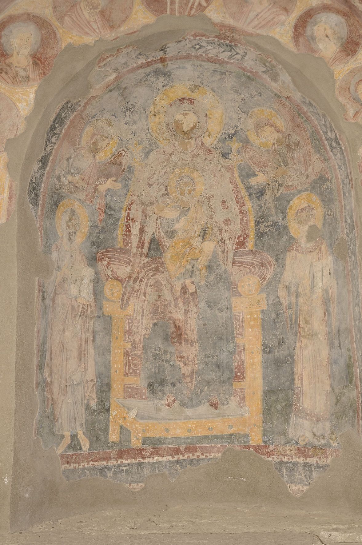 Madonna in trono e due sante (dipinto) - ambito laziale (sec. XI)