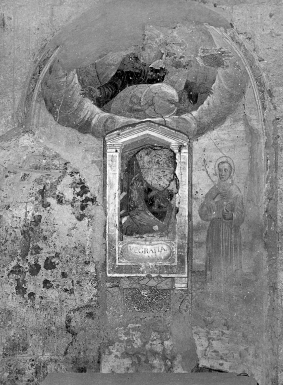 Madonna con Bambino e Sant'Antonio (dipinto, frammento) - ambito laziale (secc. XV/ XVI)