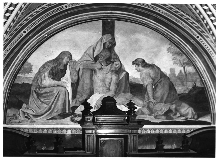 compianto sul Cristo morto (dipinto) di Manente Vincenzo (attribuito) (sec. XVII)