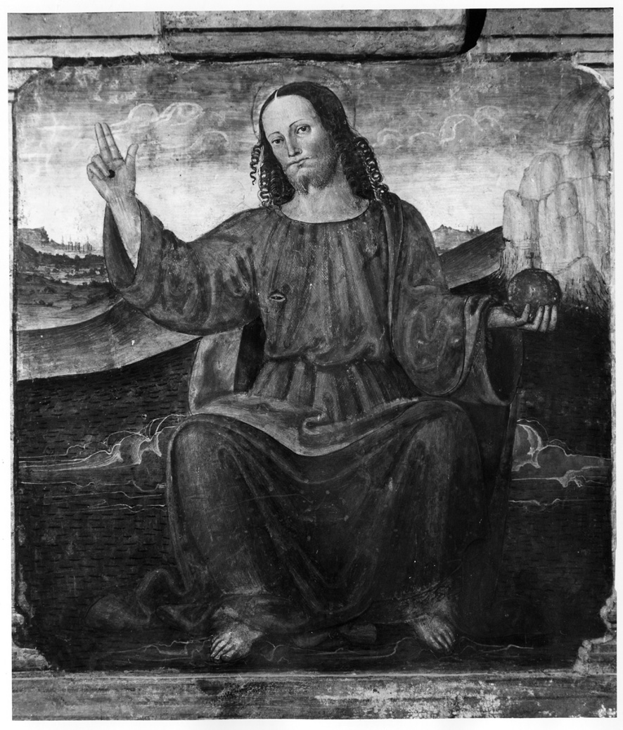 Cristo benedicente (dipinto, serie) - ambito umbro (sec. XVI)