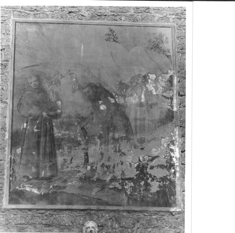 San Francesco d'Assisi impianta il roseto (dipinto) di Manente Vincenzo (attribuito) (sec. XVII)