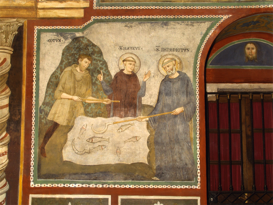 miracolo del falcetto (dipinto) di Consulus (maniera) (fine/ inizio secc. XIII/ XIV)
