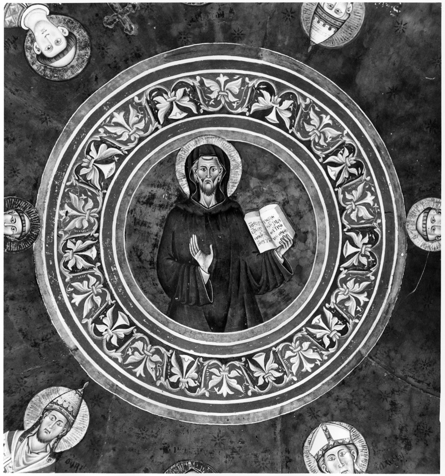 San Benedetto fra santi (soffitto dipinto) - ambito romano (seconda metà sec. XIII)
