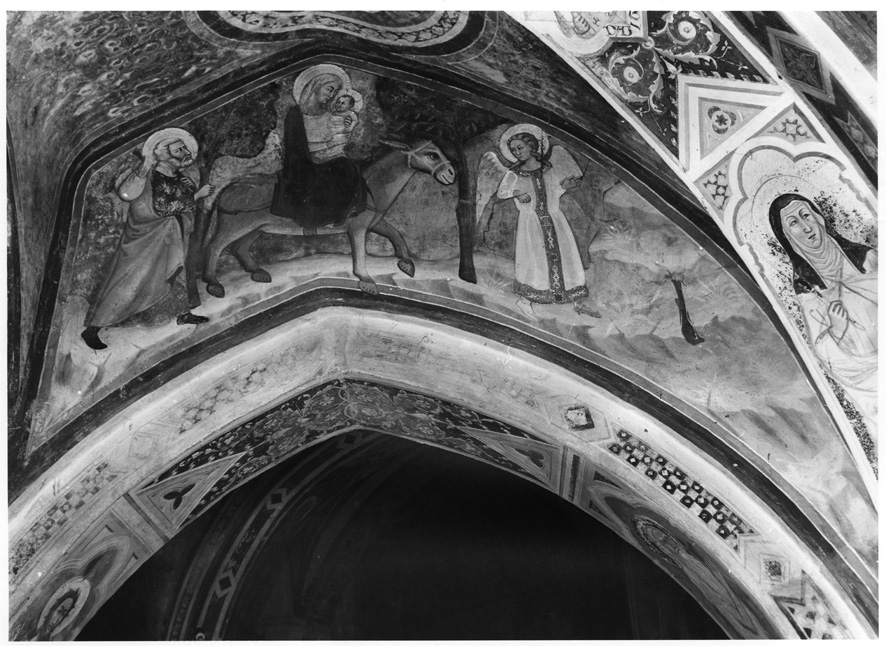 fuga in Egitto (dipinto, complesso decorativo) di Maestro del Sacro Speco (sec. XIV)