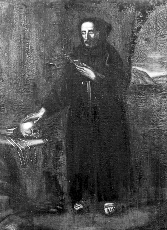 monaco in contemplazione (dipinto) - ambito laziale (sec. XVIII)
