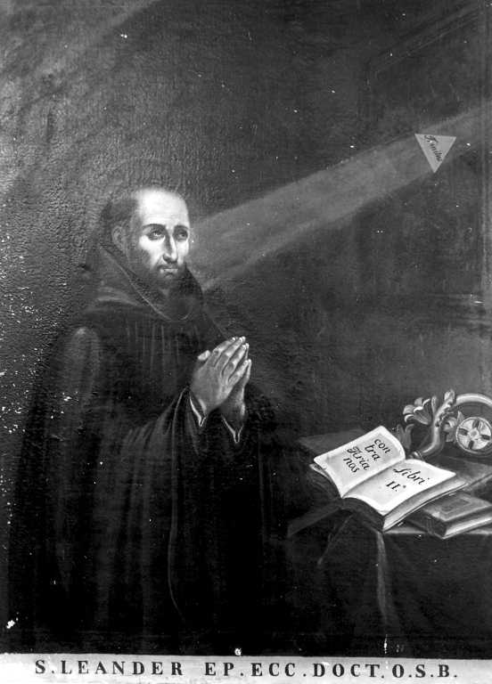 San Leandro di Siviglia in preghiera (dipinto) - ambito laziale (prima metà sec. XVIII)