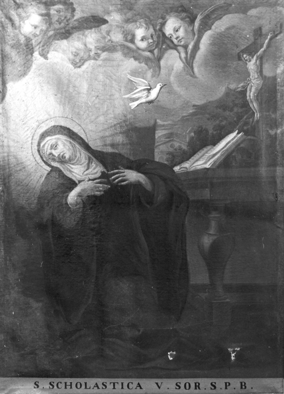 estasi di Santa Scolastica (dipinto) - ambito laziale (prima metà sec. XVIII)