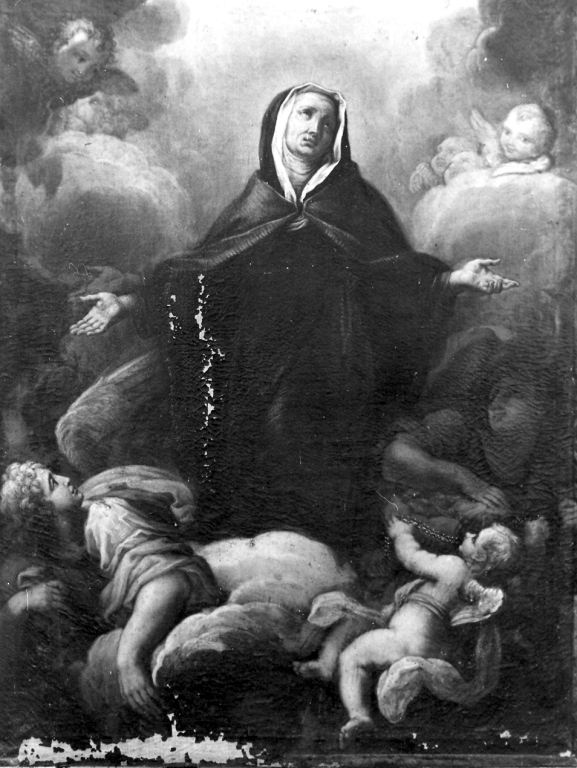 santa benedettina in gloria (dipinto) - ambito laziale (sec. XVIII)