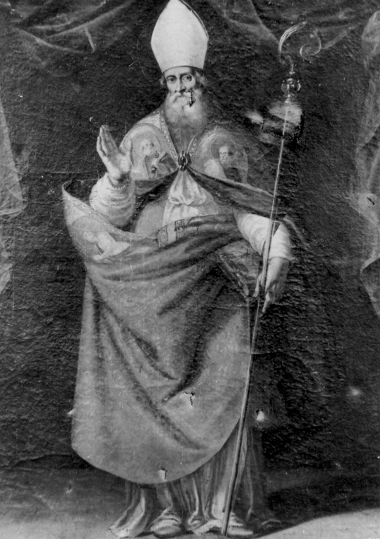 Santo vescovo (dipinto) di Manenti Vincenzo (attribuito) (sec. XVII)