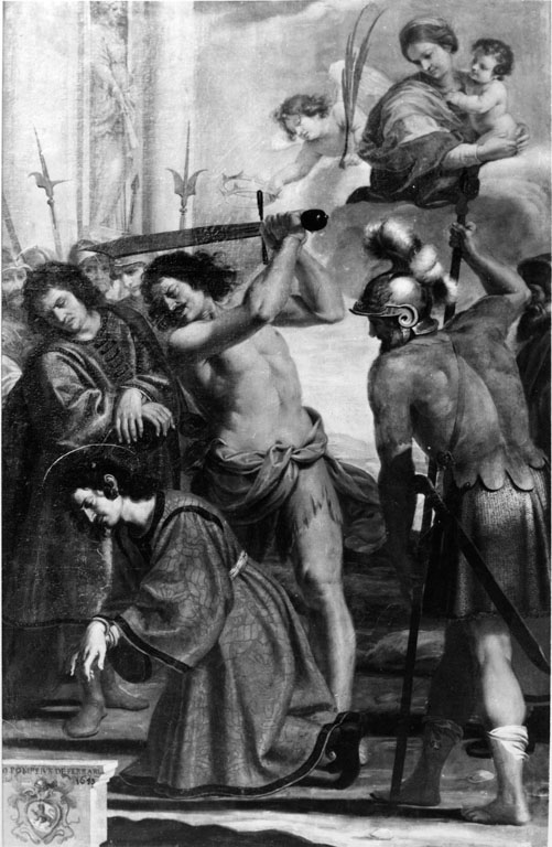 Martirio di San Cosma e San Damiano (pala d'altare) di Paggi Giovanni Battista (attribuito), Mannozzi Giovanni detto Giovanni da San Giovanni (attribuito) (sec. XVII)