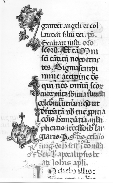 Figure e decori (miniatura, serie) - ambito laziale (sec. XIV)