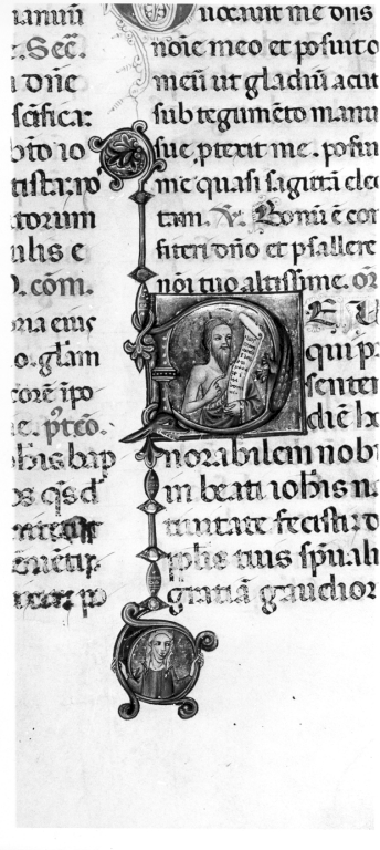 S. Giovanni Battista e decori (miniatura, serie) - ambito laziale (sec. XIV)