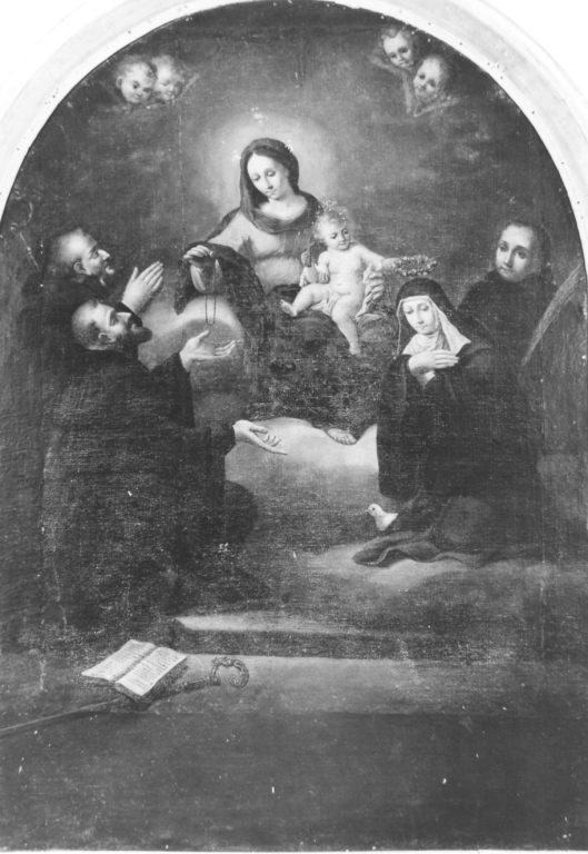 Madonna con Bambino e quattro santi benedettini (dipinto) - ambito romano (sec. XVIII)
