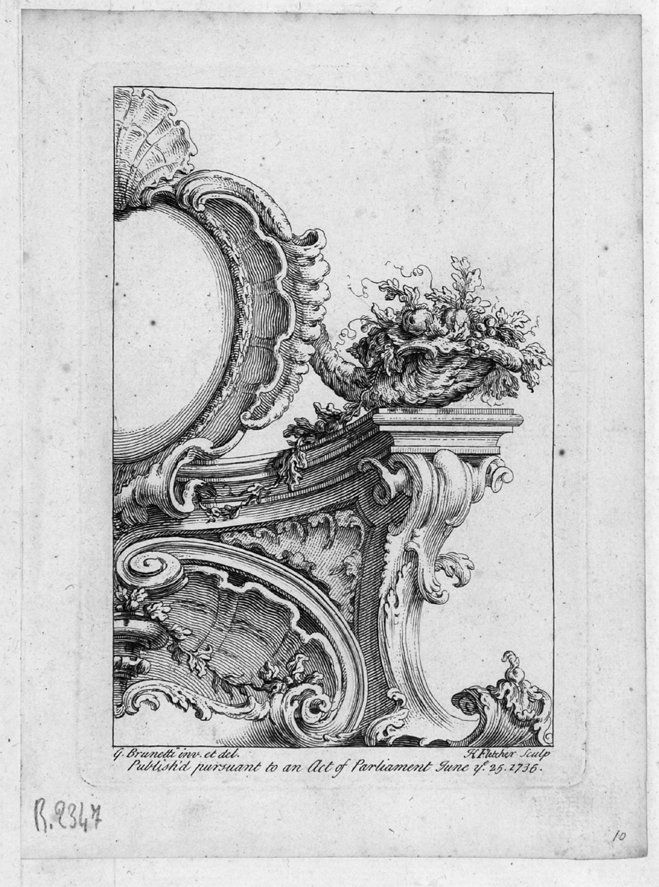 ornamento rocaille (stampa, serie) di Brunetti Gaetano, Fletcher Henry (sec. XVIII)