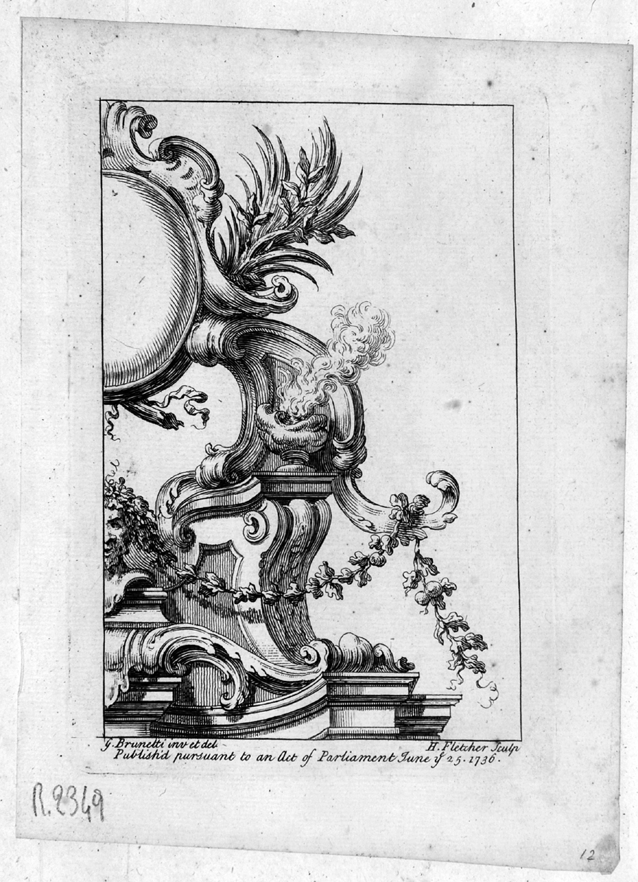 ornamento rocaille (stampa, serie) di Brunetti Gaetano, Fletcher Henry (sec. XVIII)