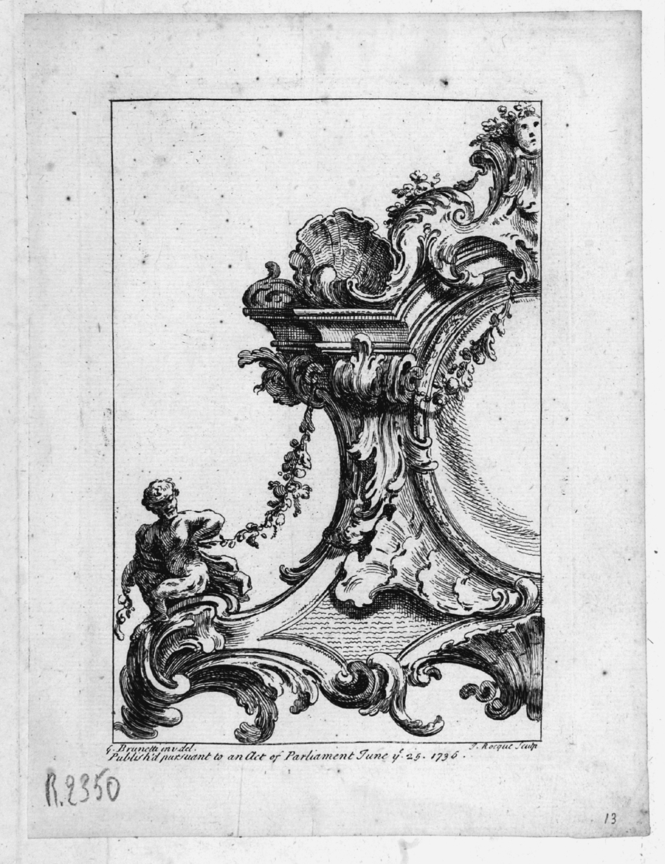 ornamento rocaille (stampa, serie) di Brunetti Gaetano, La Rocque Jean (sec. XVIII)