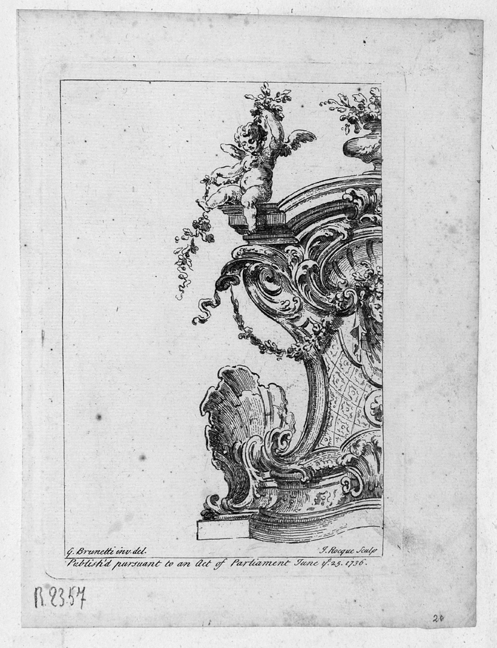 ornamento rocaille (stampa, serie) di Brunetti Gaetano, La Rocque Jean (sec. XVIII)