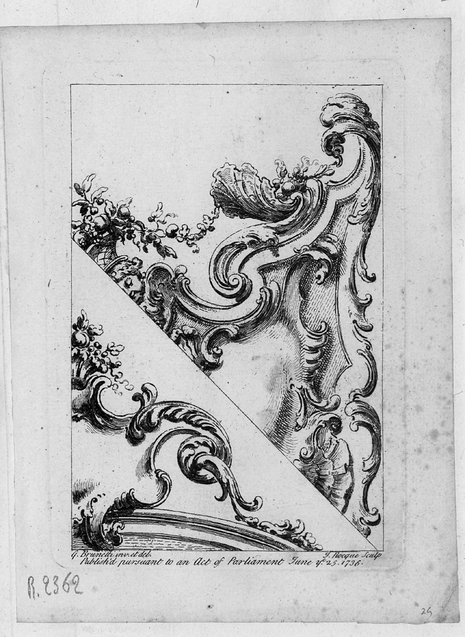 ornamenti rocaille (stampa, serie) di Brunetti Gaetano, La Rocque Jean (sec. XVIII)