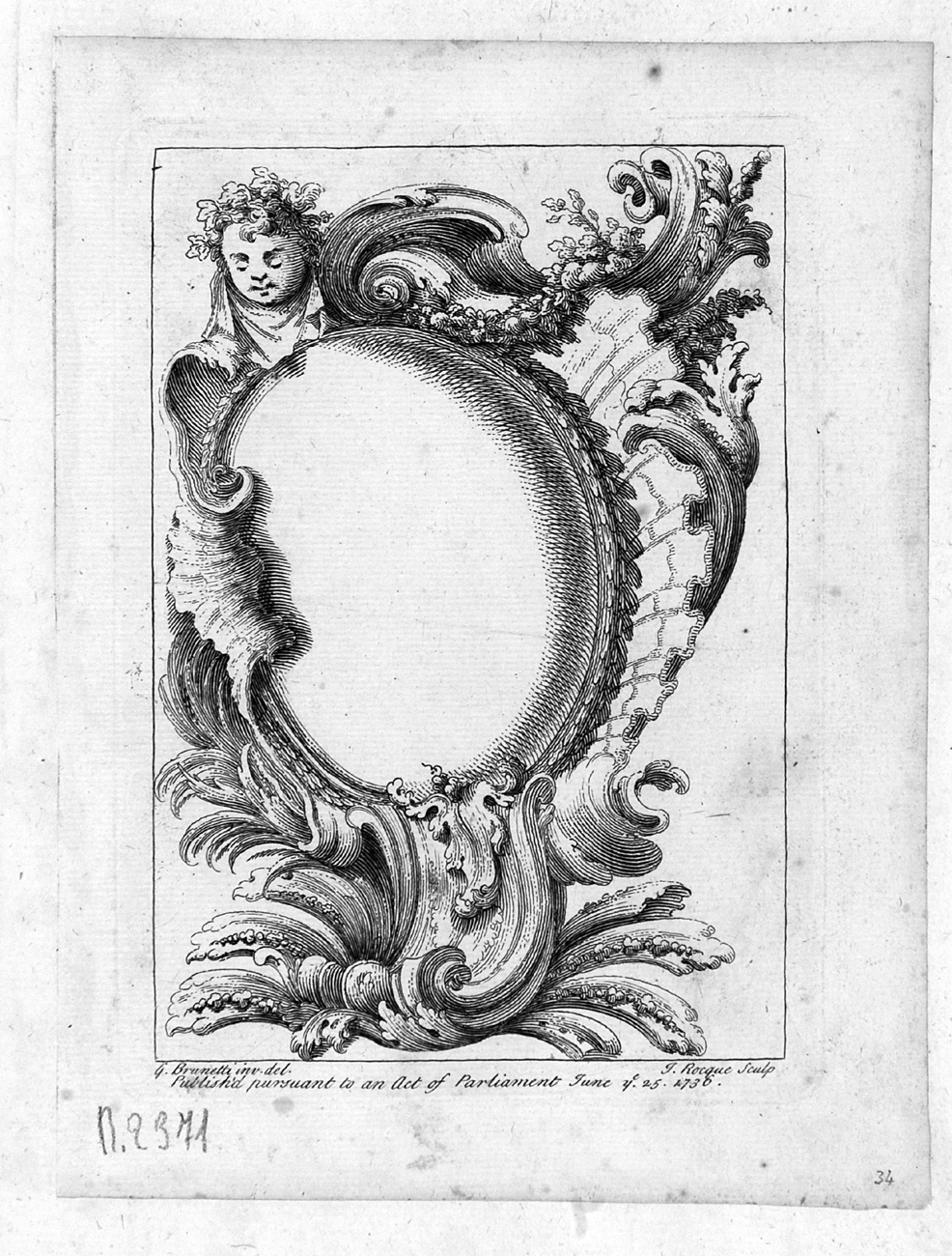ornamento rocaille (stampa, serie) di Brunetti Gaetano, La Rocque Jean (sec. XVIII)