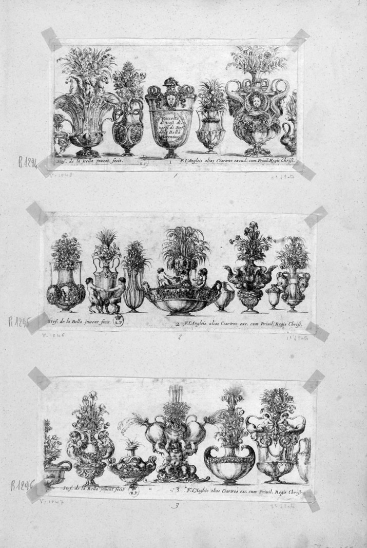 sette vasi (stampa, serie) di Della Bella Stefano (sec. XVII)