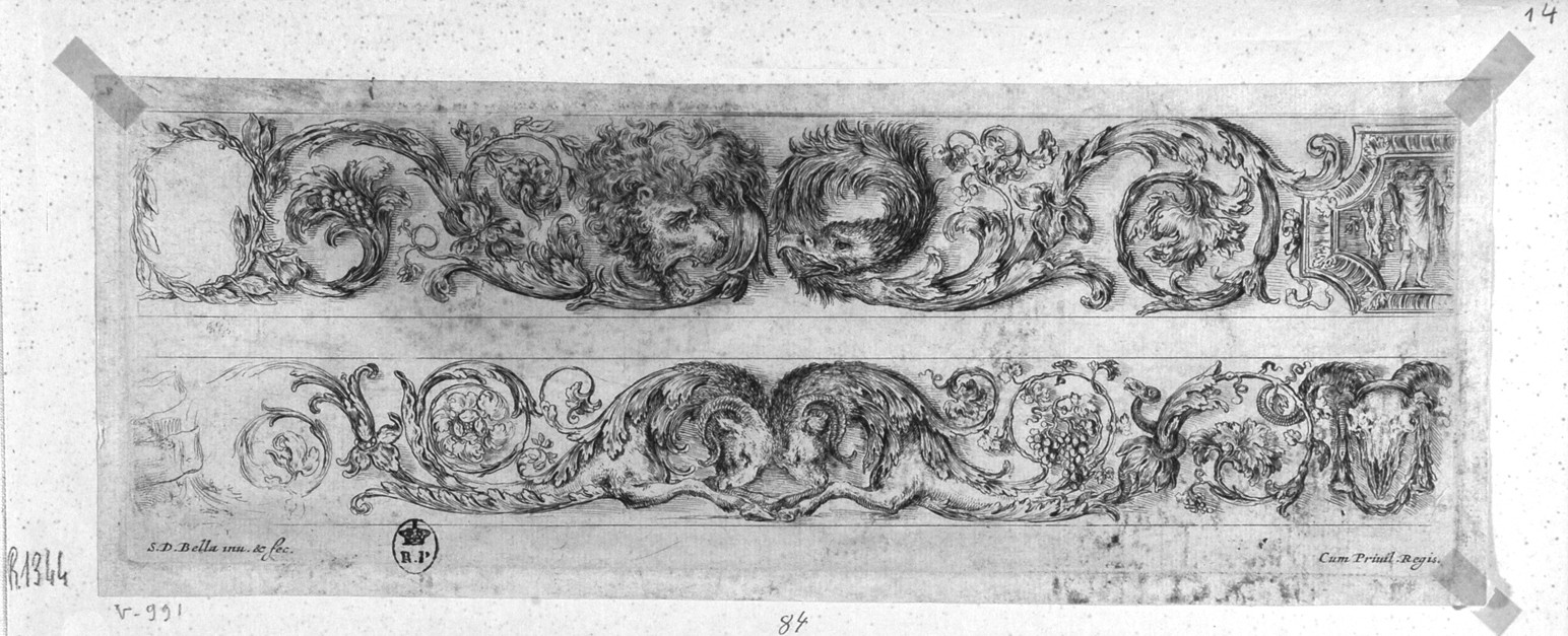 due fregi (stampa, serie) di Della Bella Stefano (sec. XVII)