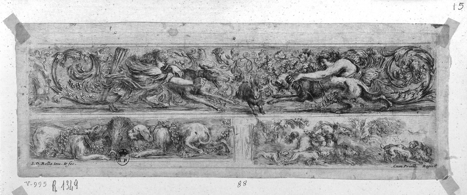 tre fregi (stampa, serie) di Della Bella Stefano (sec. XVII)
