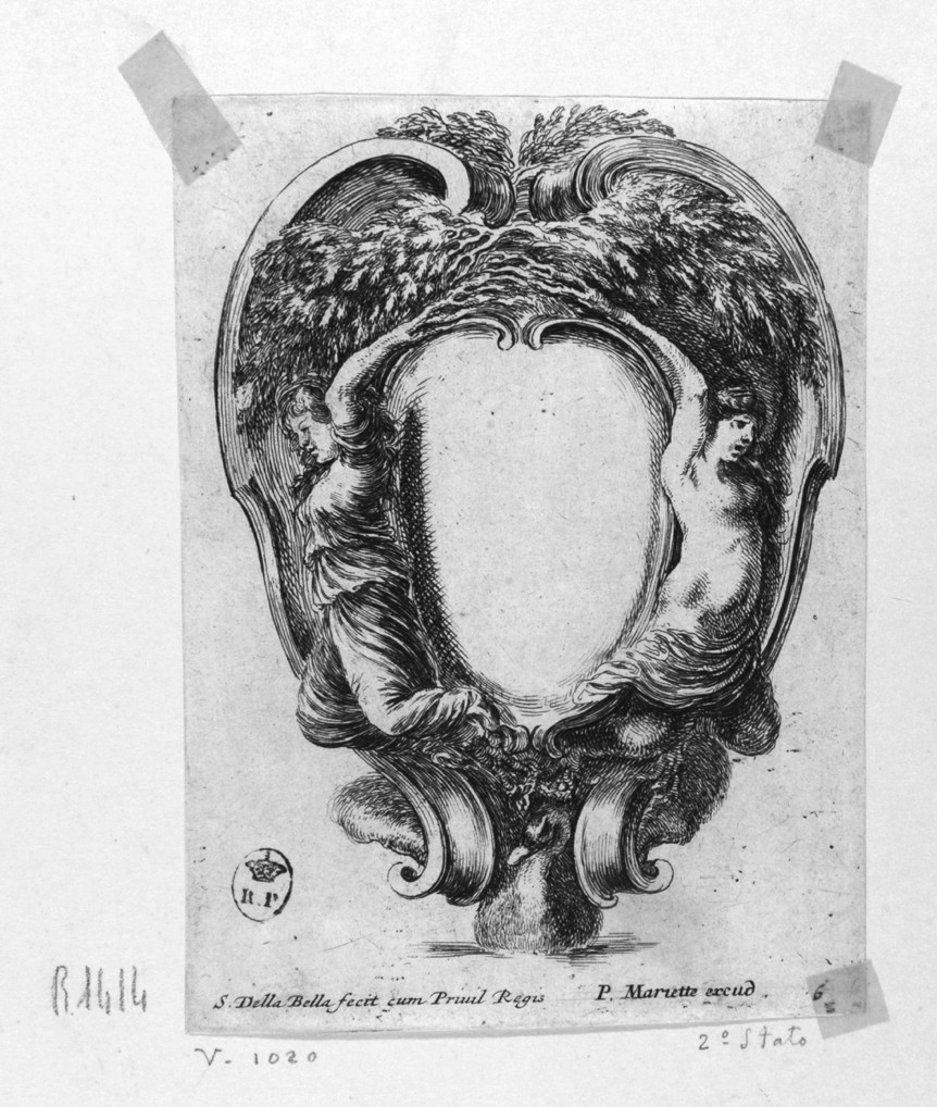 cartiglio (stampa smarginata, serie) di Della Bella Stefano (sec. XVII)