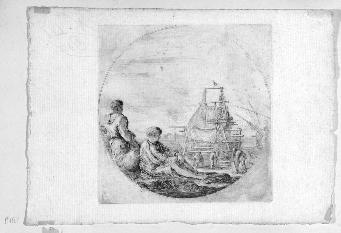 marinai in riposo (stampa) di Della Bella Stefano (sec. XVII)