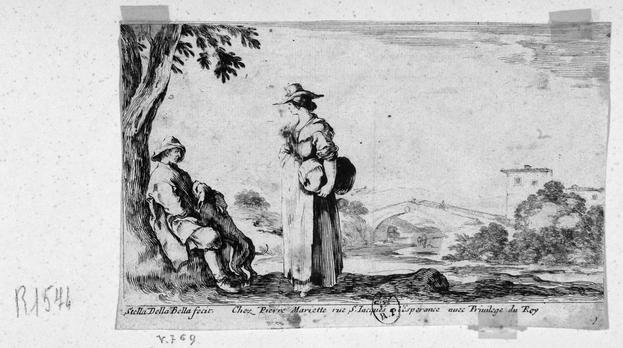 coppia di contadini (stampa, serie) di Della Bella Stefano (sec. XVII)