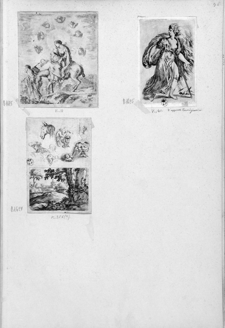 fuga in Egitto (stampa smarginata) di Della Bella Stefano (sec. XVII)