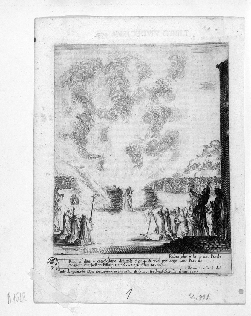 prova del fuoco (stampa, serie) di Della Bella Stefano (sec. XVII)
