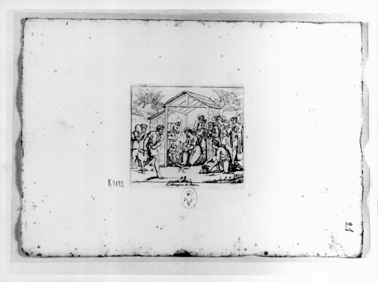 L'Adorazione dei Pastori, adorazione dei pastori (stampa, serie) di Ferrero Giovanni Francesco, Sanzio Raffaello (sec. XIX)