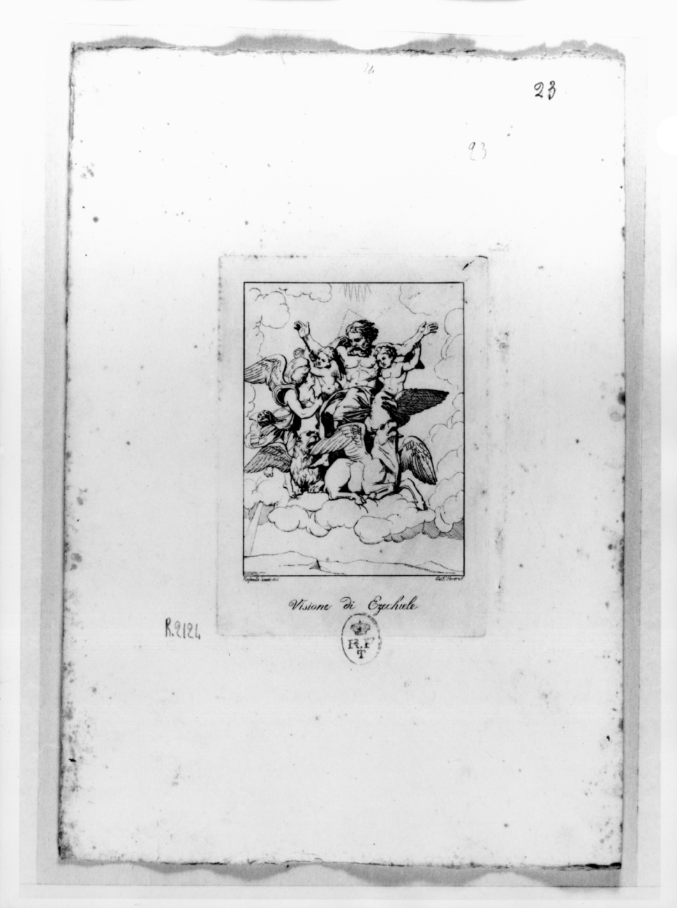 visione di Ezechiele (stampa, serie) di Ferrero Giovanni Francesco, Sanzio Raffaello (sec. XIX)