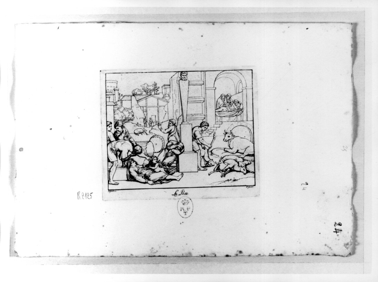 La peste, peste (stampa, serie) di Ferrero Giovanni Francesco, Sanzio Raffaello (sec. XIX)